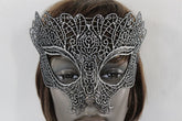 Black Fabric Half Face Eye Costume Mask Halloween Fun Party Women Men